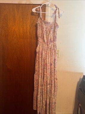 torrid Pink Paisley Tie-Shoulder Maxi Jumpsuit